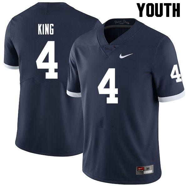 Youth #4 Kalen King Penn State Nittany Lions College Football Jerseys Sale-Retro